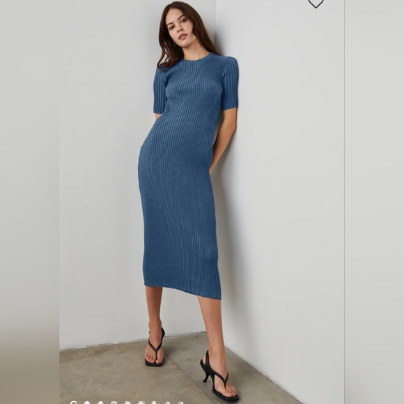 #132 Rails Genesis Dress NWOT Midi Ribbed Cut Out Back - Picture 8 of 13